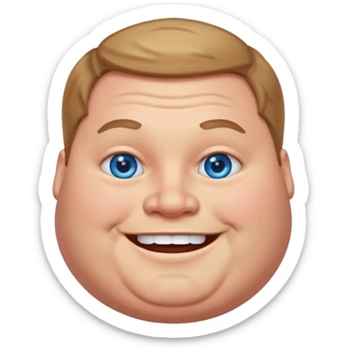 fat guy blue eyes  sticker