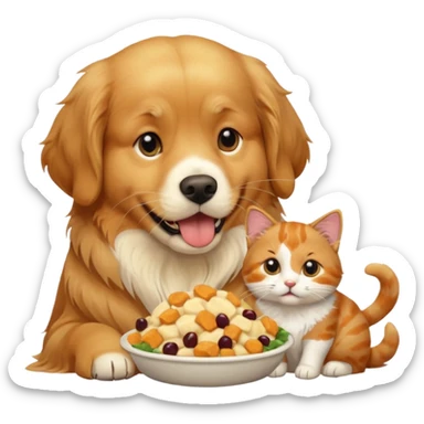 Dog eating cat sticker