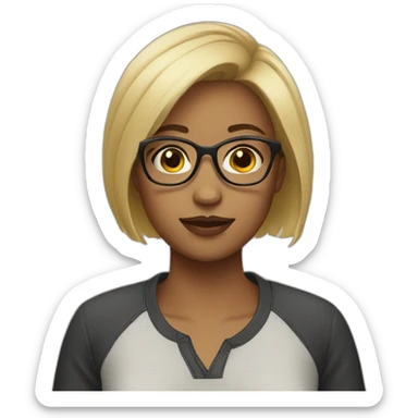  Girl with glasses short hair sticker