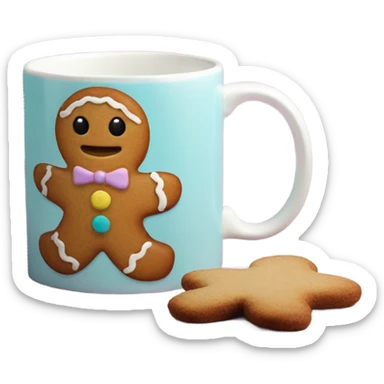 Pastel gingerbread man mug sticker