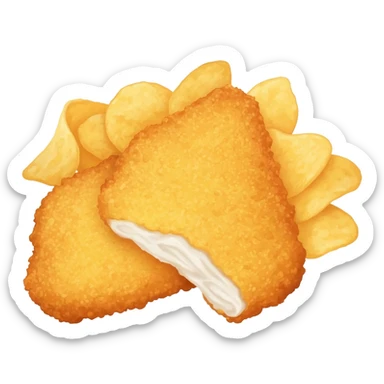 fish in batter and chips sticker