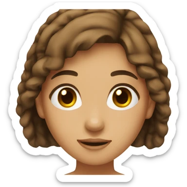 Beach girl with brown hair and brown eyes  sticker