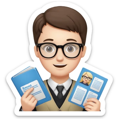 nerd kid museum tourist sticker