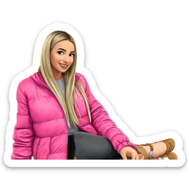 smiling girl sitting outdoors sticker