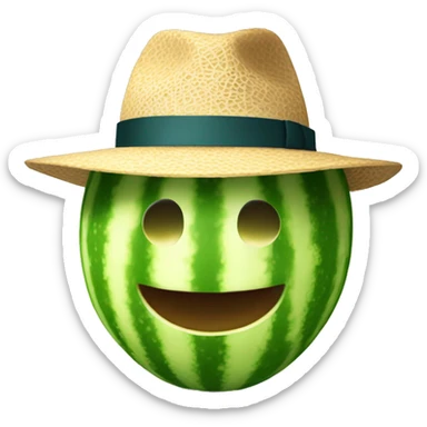 Un melon avec un chapeau  sticker