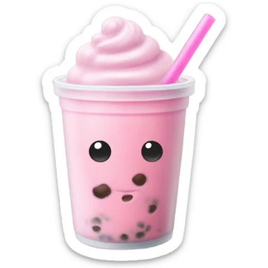 Light Pink boba tea realistic  sticker