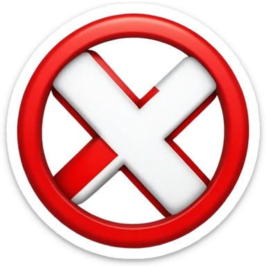 red X symbol with outline sticker