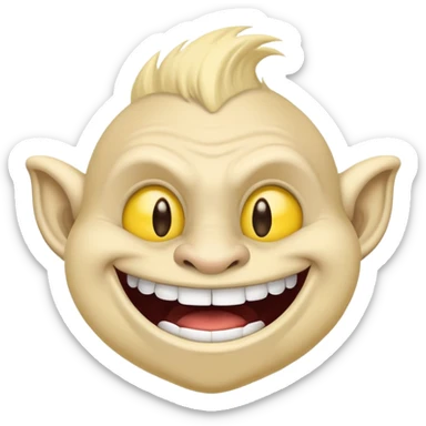 Internet meme troll face with a mischievous grin, typical YouTube thumbnail style sticker