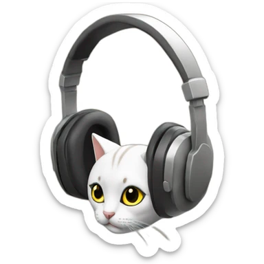 Casque de musique et serre tête d'oreilles de chat sticker