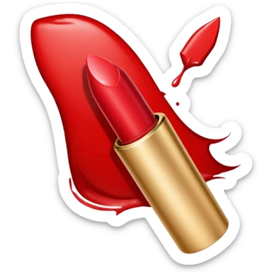 red kiss lipstick print sticker