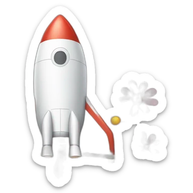 a rocket ship powered by flowers sticker