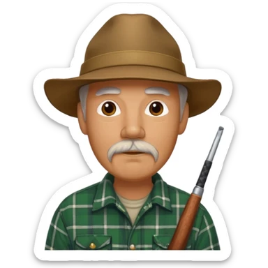 An older duck hunter with a goatee sticker