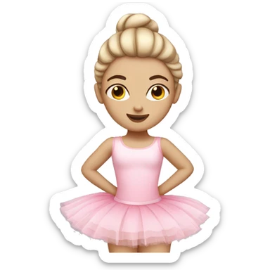 white girl ballerina with pink tutu sticker