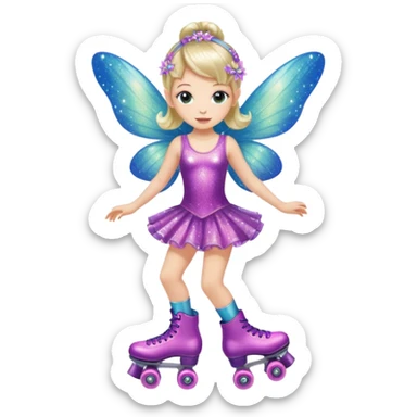 fairy on roller skates sticker