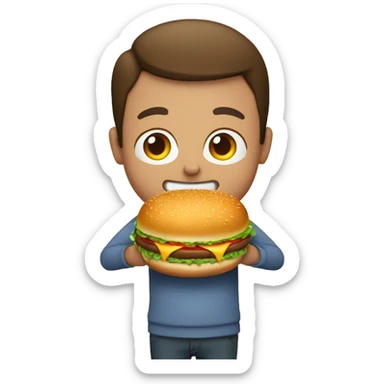 fat person with burger sticker