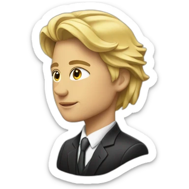 Blonde surfy lawyer with perfect side profile sticker