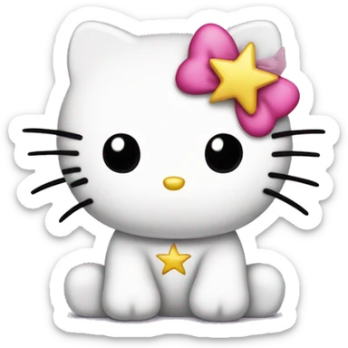 Hello kitty with star eyes sticker