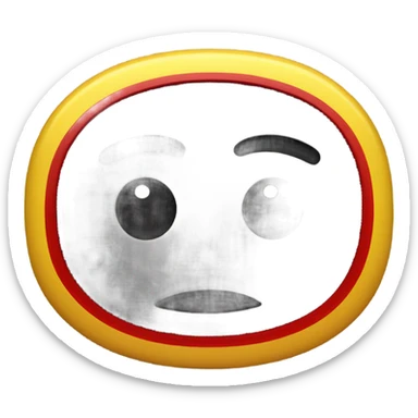 a black and red rectangle with a medium-sized yellow circle in the middle sticker