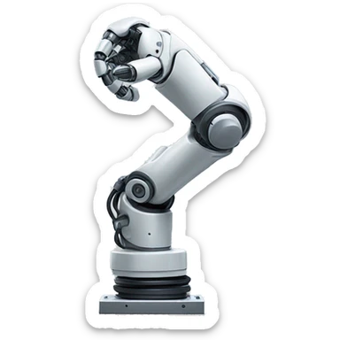 a laughing robotic arm sticker