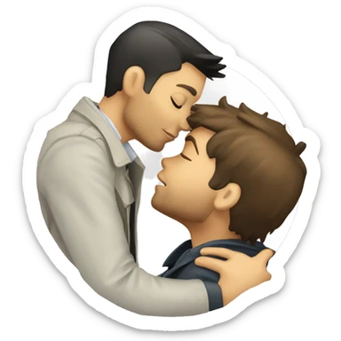 dean winchester kissing castiel sticker