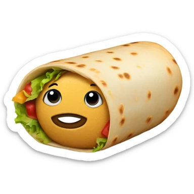 Burrito with a top hat sticker