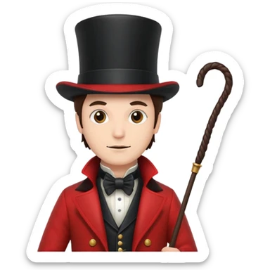 Ringmaster – Man in red coat and top hat, holding a whip or mic sticker