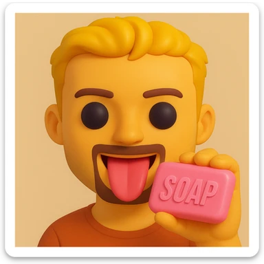 Add a pink soap in the hand of Tyler Durden. The original style is 3D emoji, which does not support editing, so use the general style editor while respecting the 3D emoji style look. sticker