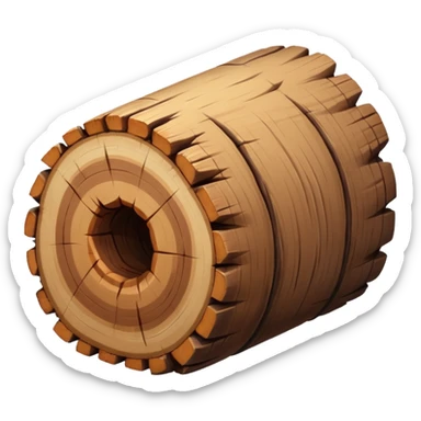 wood log sticker