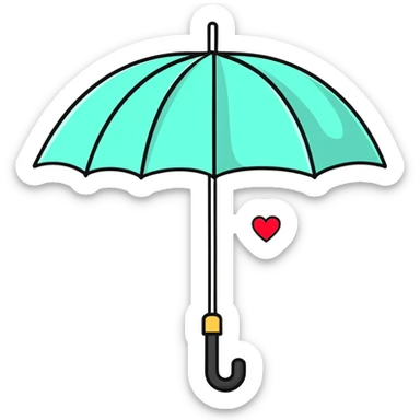 Umbrella with heart symbol representing protection for sexual health clinic sticker