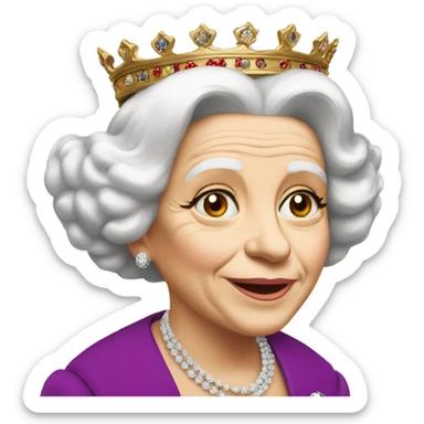 queen elisabeth, king charles sticker