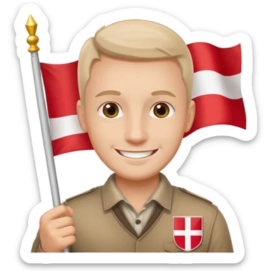 ultra realistic polish man with poland flag sticker