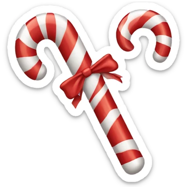 Candy cane with bow sticker