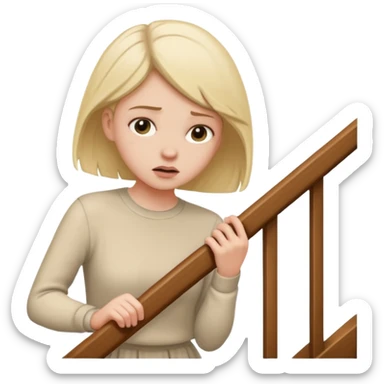 lose strength in stairs white female  sticker