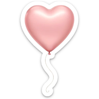 Cinematic tiny floating heart balloon, glossy and round, warm pink hues, slightly transparent with a soft glow, delicate string gently swaying, dreamy and adorable. sticker