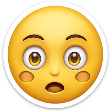 Yellow emoji with 😋but wirh eyes wide open sticker