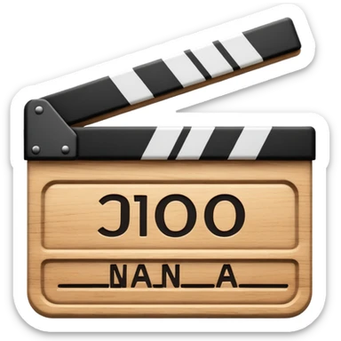 cinema clap black and white sticker