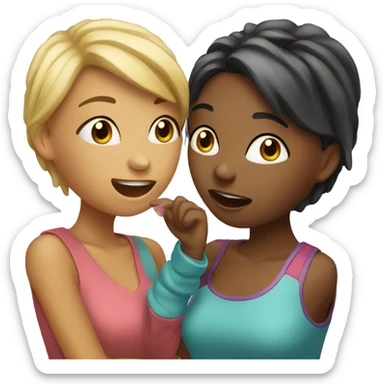 Two girls gossiping  sticker