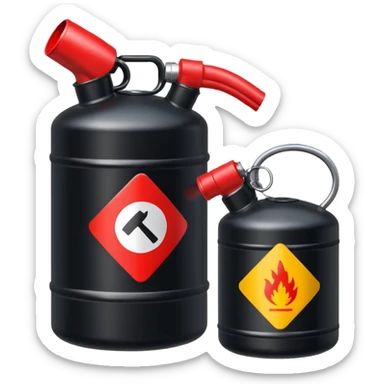 gasoline canister in black sticker