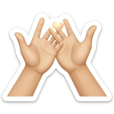 A dynamic depiction of two open hands meeting mid-air in a celebratory high five. The hands are angled slightly towards each other, with a subtle motion blur or impact lines to indicate movement. A small burst of energy or spark appears at contact, excitement, teamwork, or shared success. sticker