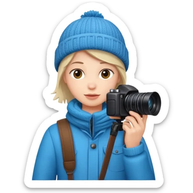 fotographer with winter clothes sticker