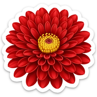 chrysanthemum flower red sticker