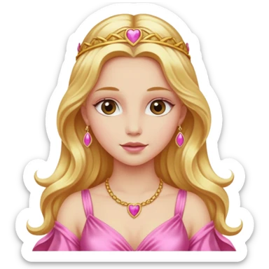 Venus, Goddess of Love from Gods and Goddesses with long golden blonde hair, pink outfit sticker
