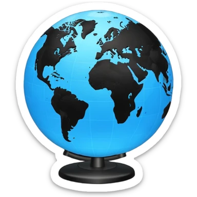 Silhouette of a  globe sticker