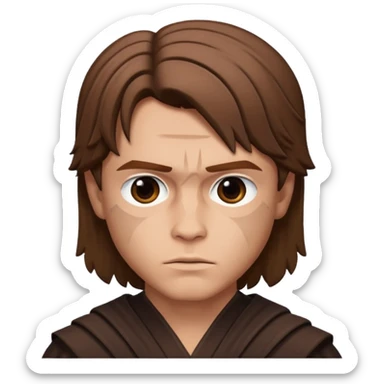 Anakin skywalker with face scar left eye brown hair  sticker