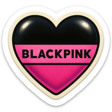 BLACKPINK-inspired object, black and pink colors, nostalgic and playful look, retro stickers style sticker