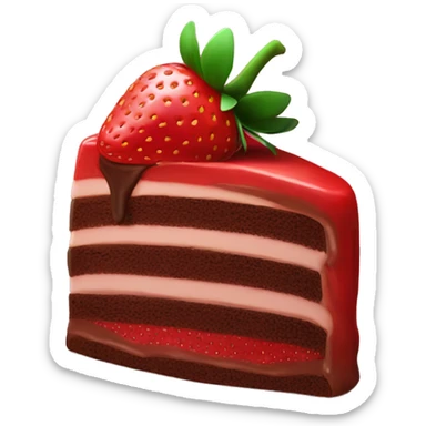 Strawberry chocolate cake ￼ sticker
