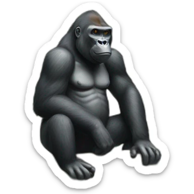 Gorilla sitting on a monkey sticker