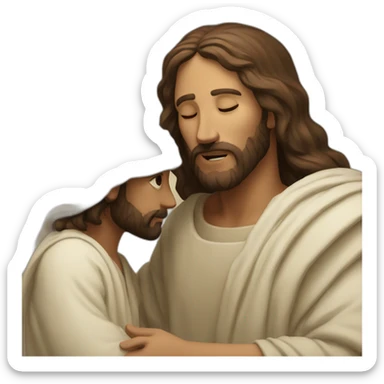 jesus with a leper sticker