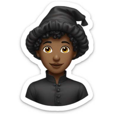 Tismey boy yet a satin bonnet black sticker