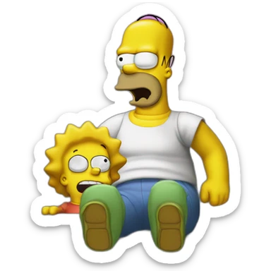 Homer simson and gozilla sticker